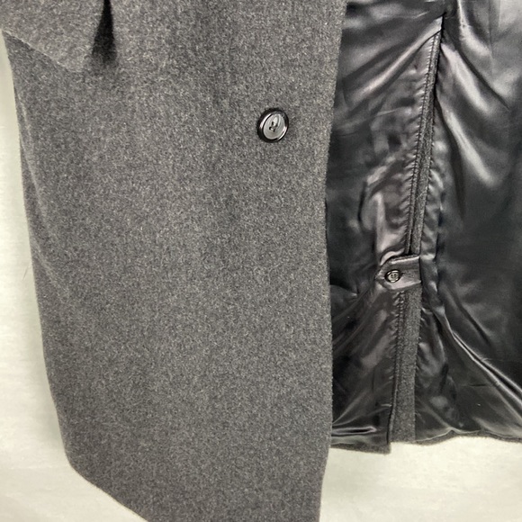 Adolfo Topcoat 40S Black/Gray Wool/Cashmere - Picture 6 of 8